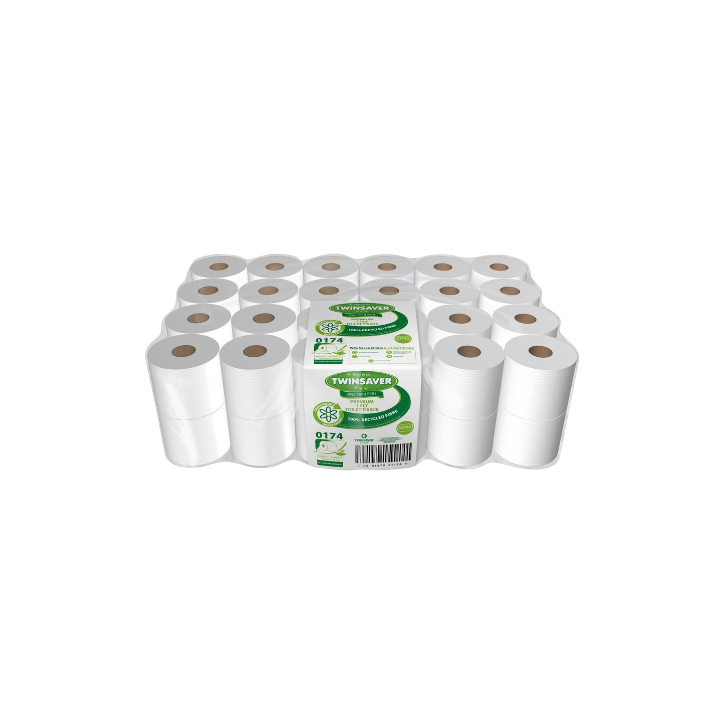 Twinsaver 1 Ply Toilet Paper (Pack of 48 Rolls) (Code 0174)