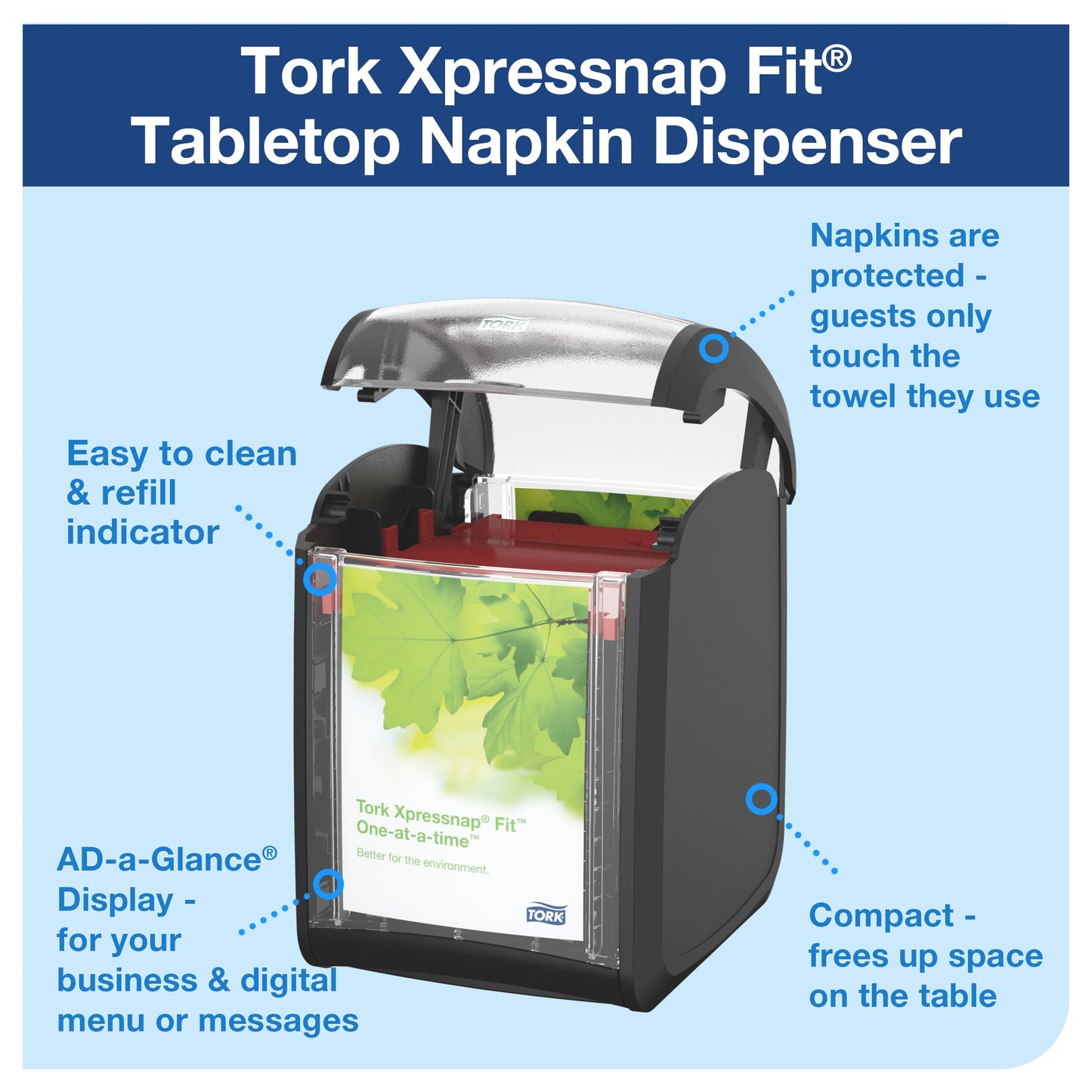 Tork Xpressnap Fit Tabletop Napkin Dispenser Black N14