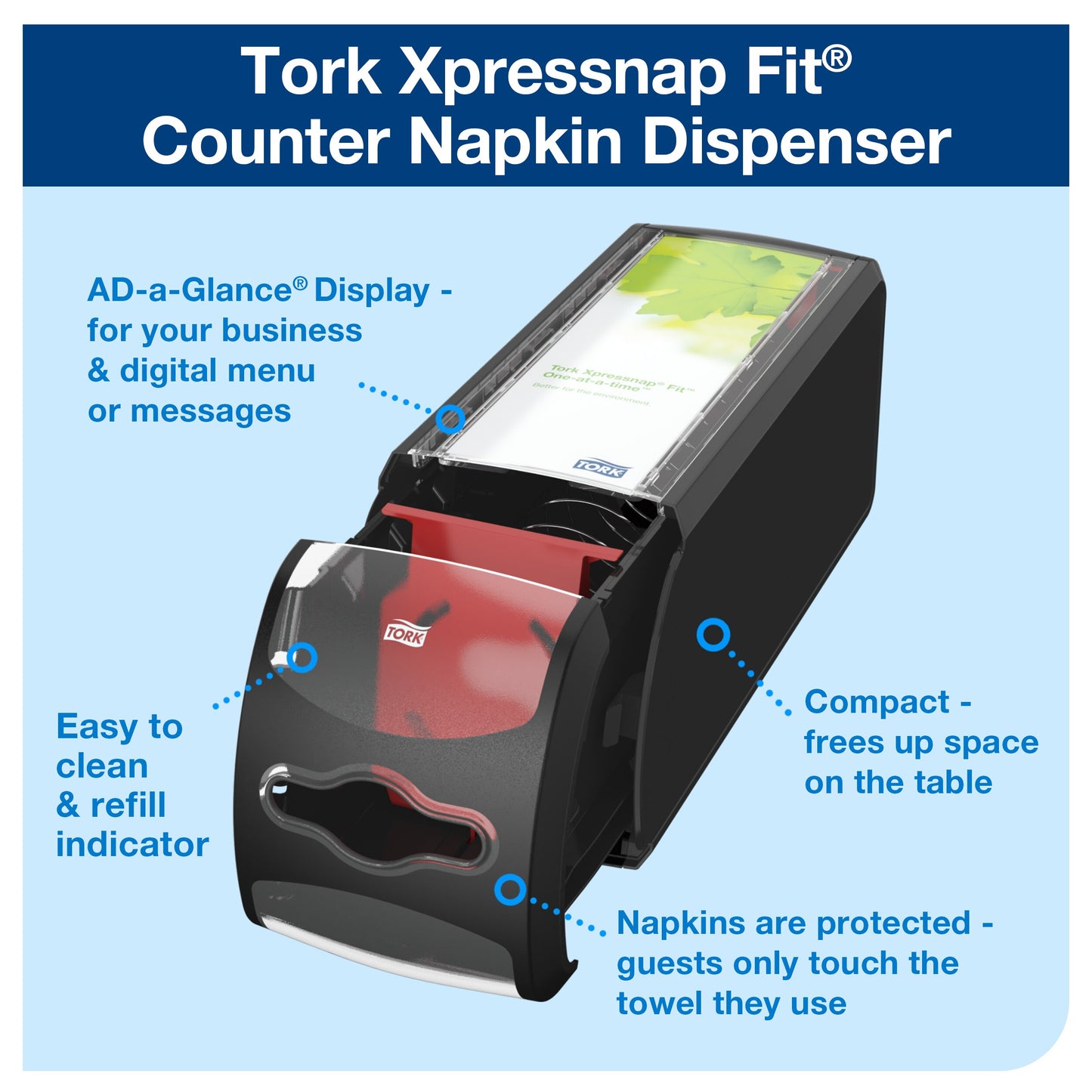 Tork Xpressnap Fit Counter Napkin Dispenser Black N14