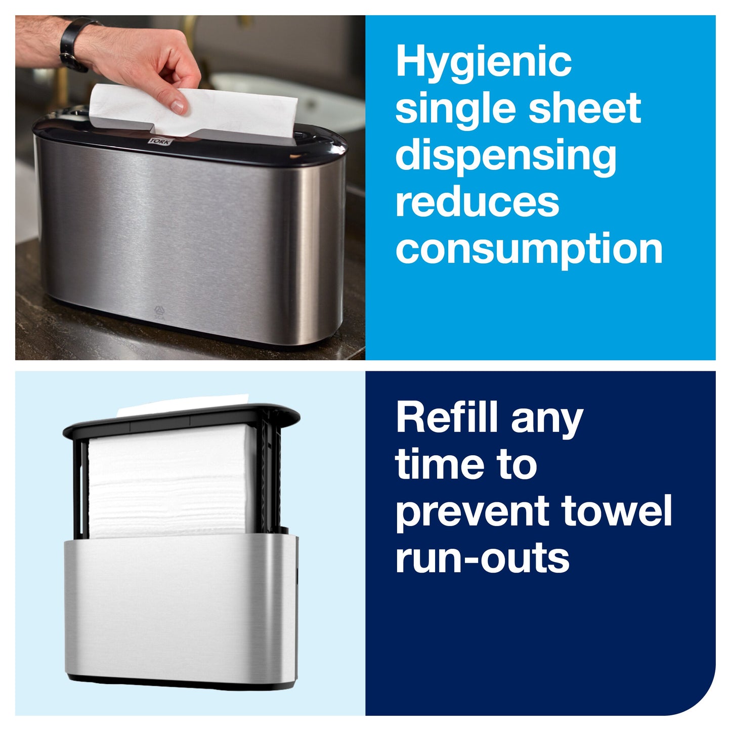 Tork Xpress Countertop Multifold Hand Towel Dispenser Stainless Steel H2