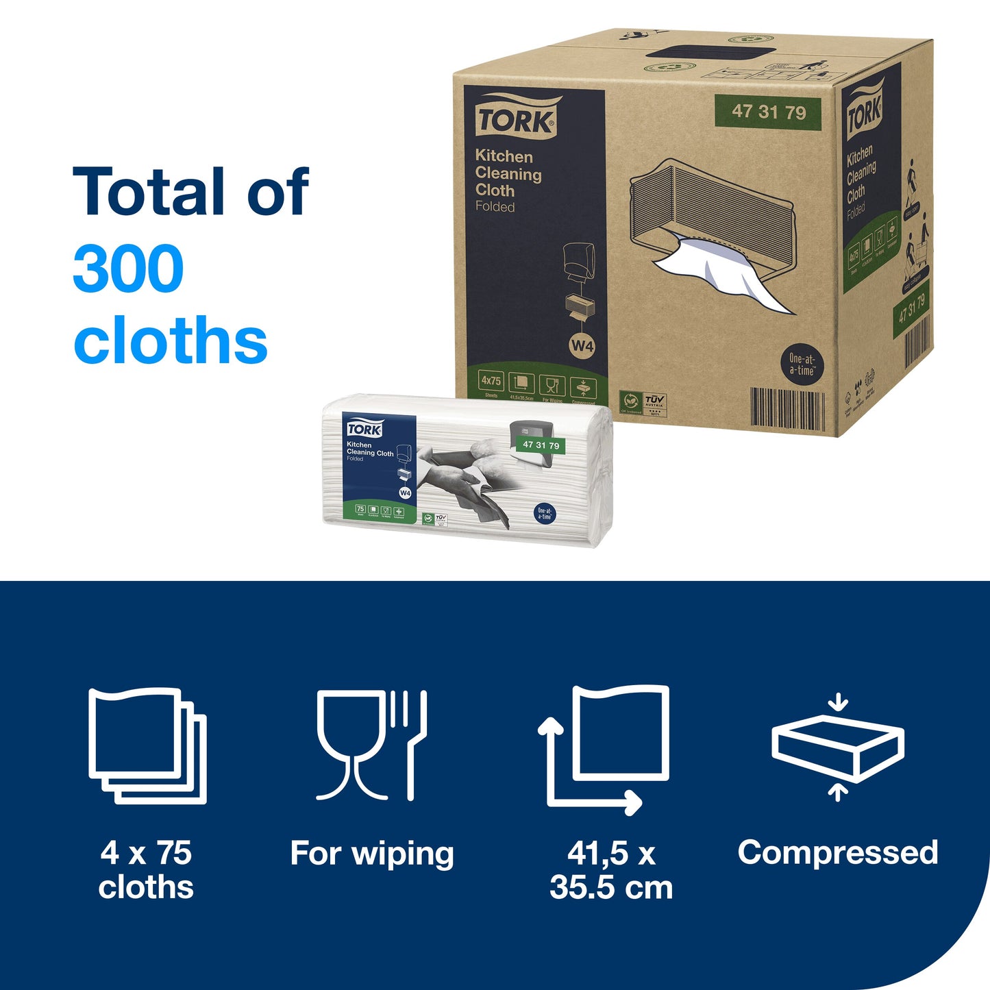 Tork Kitchen Cleaning Cloth White W4
