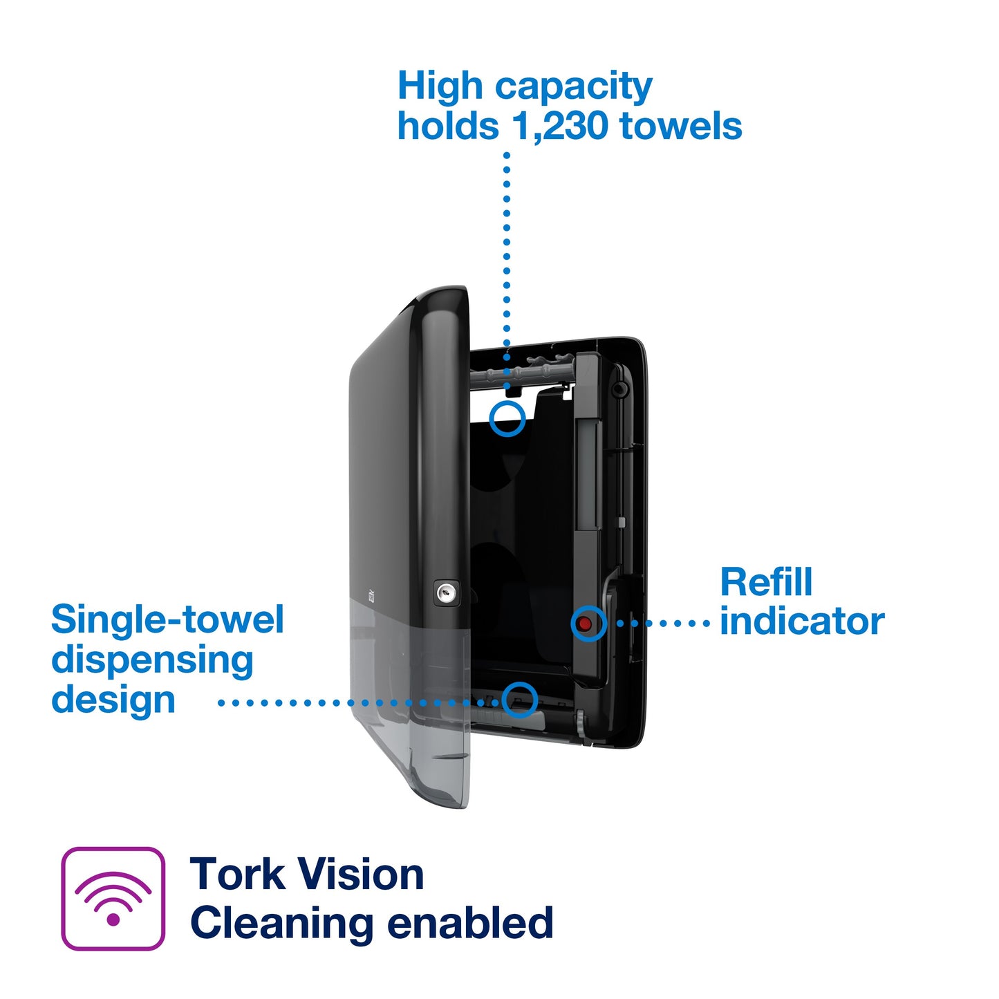 Tork PeakServe Mini Continuous Paper Hand Towel Dispenser Black H5