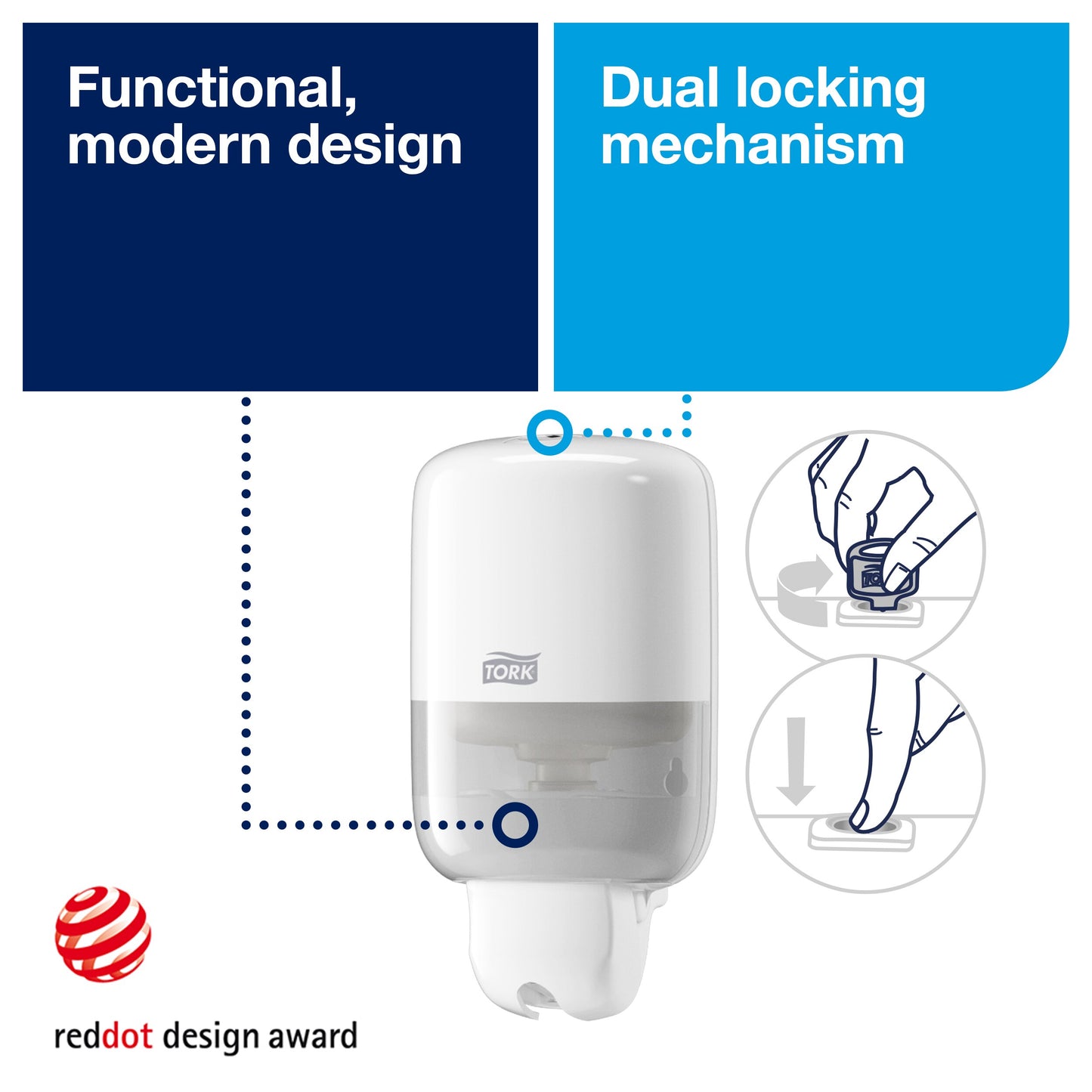 Tork Mini Skincare and Toilet Seat Cleaner Dispenser White S2