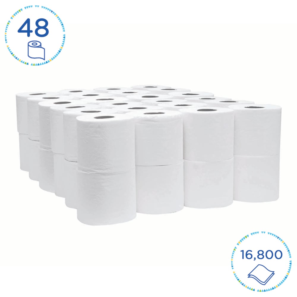 KIMBERLY-CLARK KLEENEX Toilet Tissue - Unwrapped / White / 2 Ply (Pack of 48 rolls) (Code 6415)