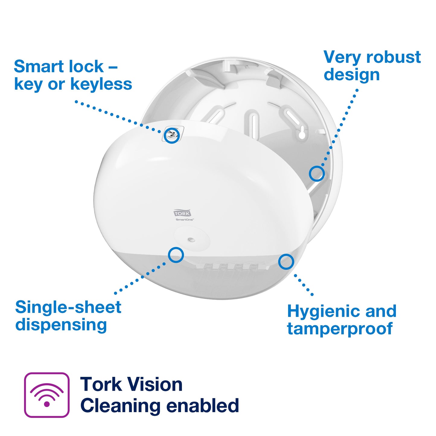 Tork SmartOne Toilet Roll Dispenser White T8