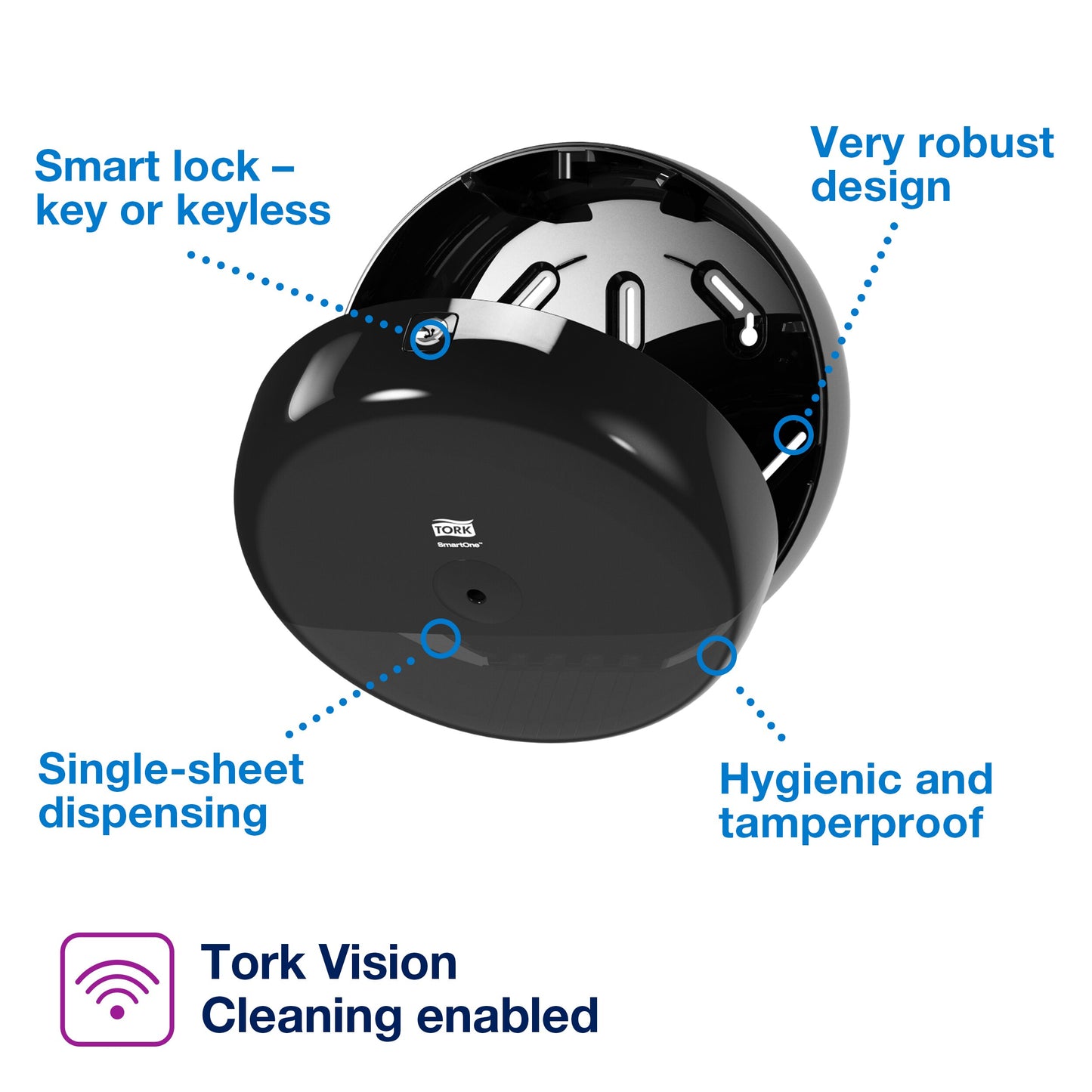 Tork SmartOne Toilet Roll Dispenser Black T8
