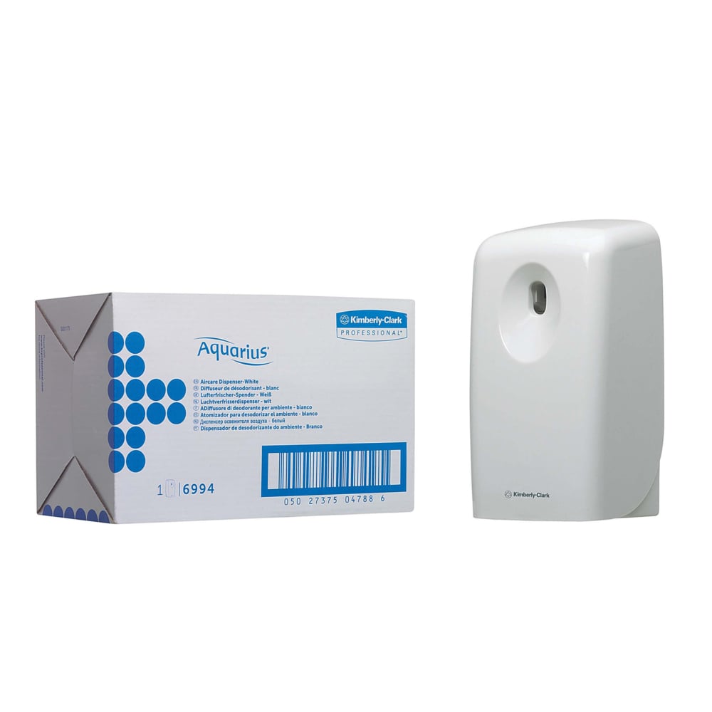 Aquarius® luchtverfrisser dispenser wit 212x125x90mm (6994), Kimberly Clark | Papier & Poetsdoeken Aquarius® luchtverfrisser dispenser wit 212x125x90mm (6994), Kimberly Clark | Papier & Poetsdoeken