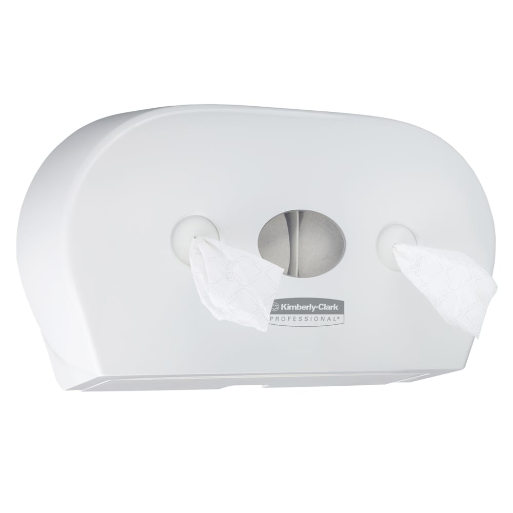 KIMBERLY-CLARK Mini Twin Roll Centrefeed Toilet Tissue Dispenser - White (Code 7186)