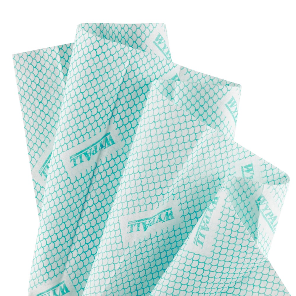 WypAll X80 Critical Clean Colour Coded Cleaning Cloths 7566 - Green Wiping Cloths - 10 Packs x 25 Heavy Duty Cleaning Wipes (250 total)