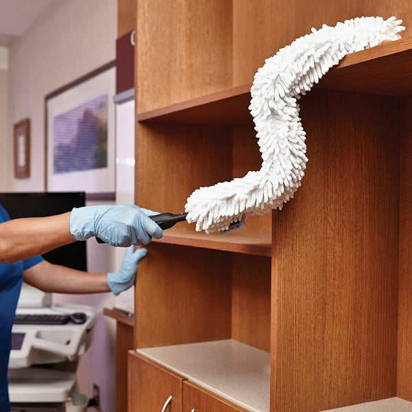 Rubbermaid HYGEN Quick-Connect Flexible Dusting Wand with High Performance Microfibre Sleeve