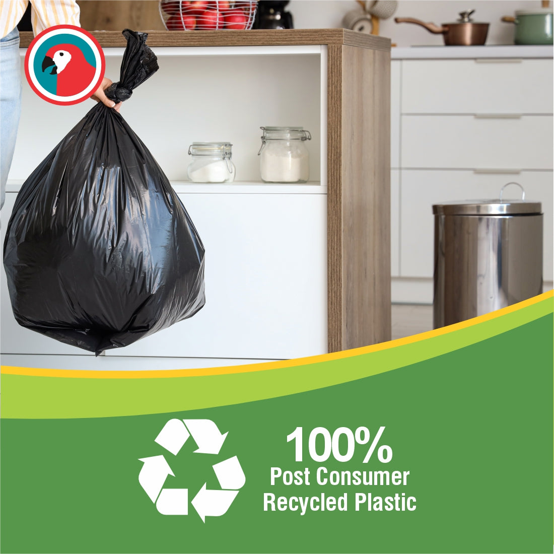 Parrot Refuse Bag 22 Micron 440x450mm 10L (Pack of 20 Bags)(JA0403R)