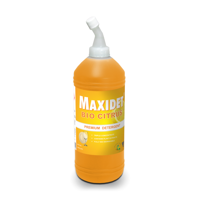Maxidet Bio-Citrus - Triple Concentrated Premium Dishwashing Liquid and General Purpose Cleaner