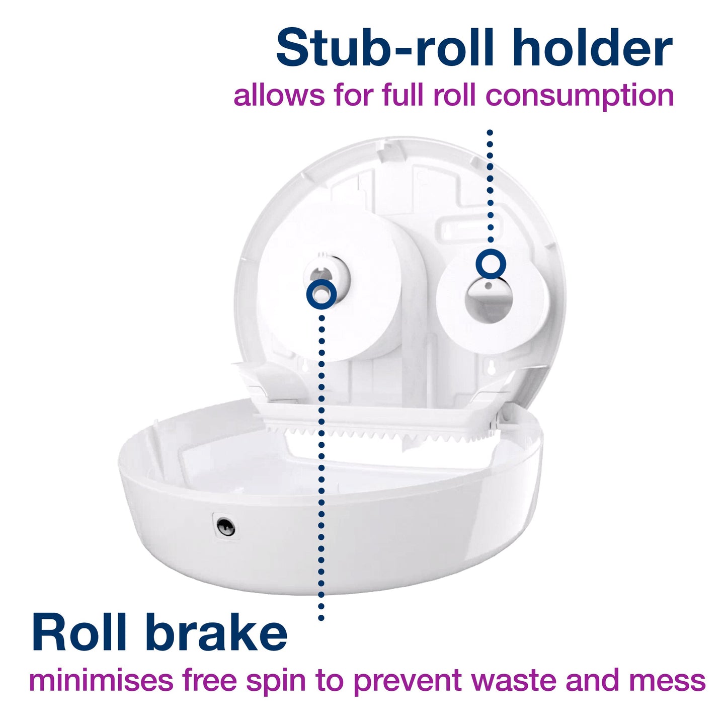 Tork Mini Jumbo Toilet Roll Dispenser White T2