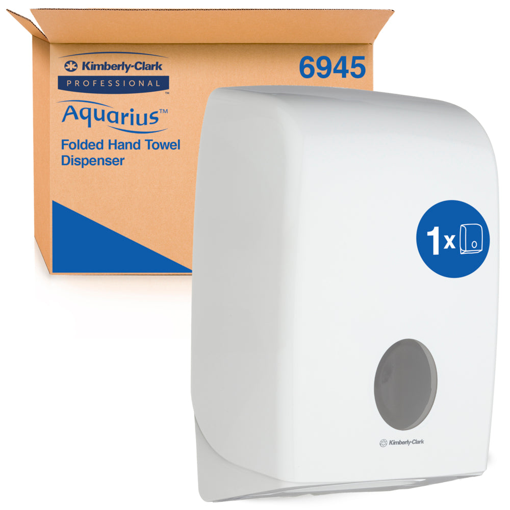 KIMBERLY-CLARK AQUARIUS Folded Towel Dispenser - White (Code 6945)