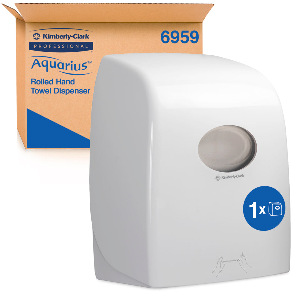 KIMBERLY-CLARK AQUARIUS Rolled Hand Towel Dispenser  - White (Code 6959)