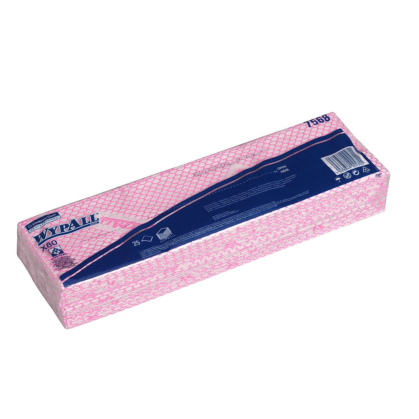 WypAll X80 Critical Clean Colour Coded Cleaning Cloths 7568 - Red Wiping Cloths - 10 Packs x 25 Heavy Duty Cleaning Wipes (250 total)