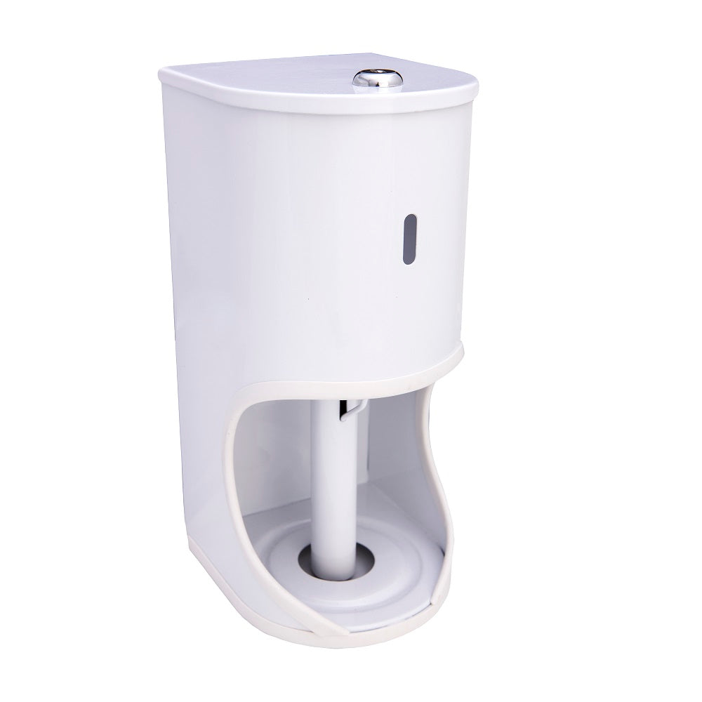 Toilet Roll Holder Lockable - Powder Coated Mild Steel White