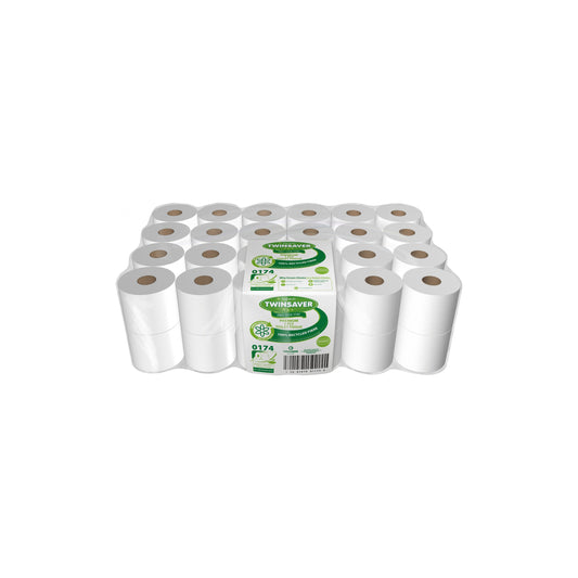 Twinsaver 1 Ply Toilet Paper (Pack of 48 Rolls) (Code 0174)