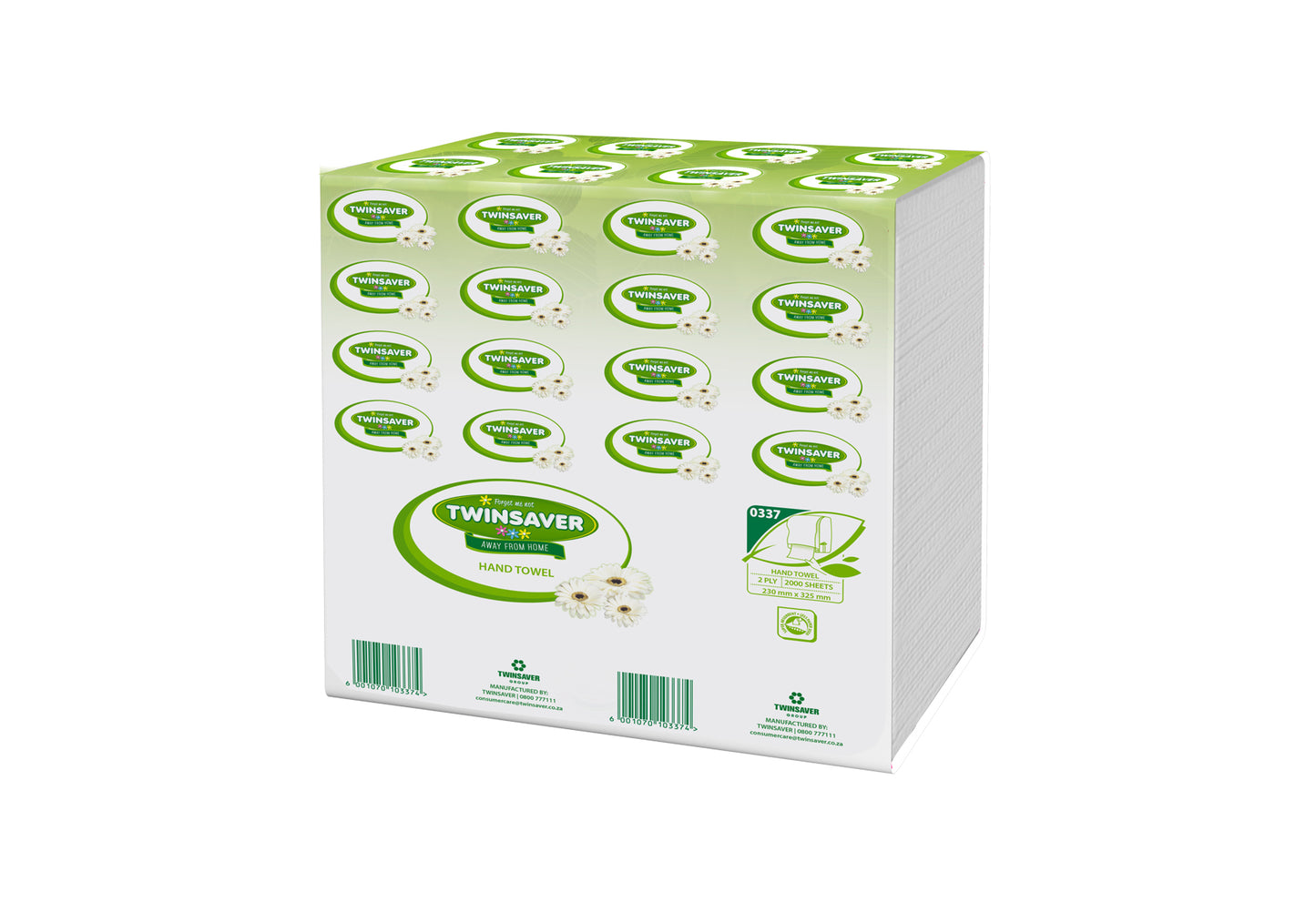 Twinsaver 2 Ply M-Fold Hand Towel (20 Packs of 100) (Code 0337)