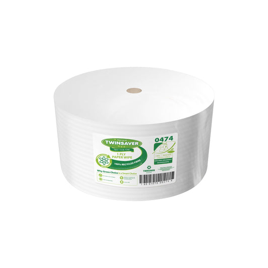 Twinsaver 1 Ply Paper Wipe Roll (210mm x 1500m) (Code 0474)