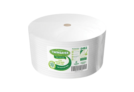 Twinsaver 1 Ply Paper Wipe Econo Roll (160mm x 1500m) (Code 0482)