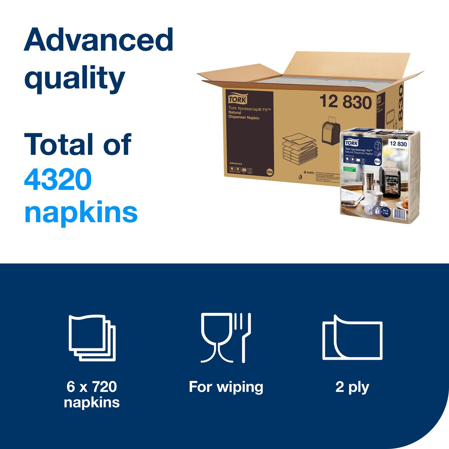 Tork Xpressnap Fit Natural Dispenser Napkin N14