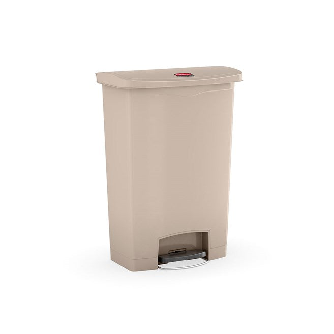 Rubbermaid Slim Jim Resin Front Step-On Pedal Bin BEIGE