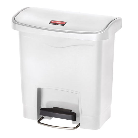 Rubbermaid Slim Jim Pedal Bin, White