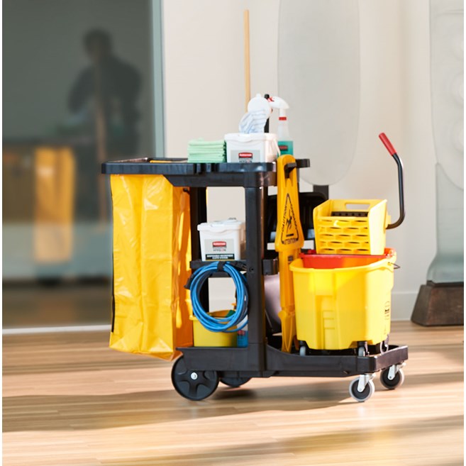 Rubbermaid 90 litre Janitorial Cleaning Cart Vinyl Bag - Traditional, Yellow