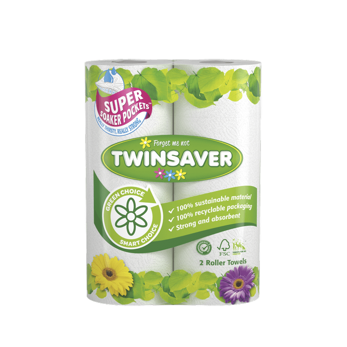 Twinsaver 2 Ply Kitchen Roller Towel (12 Packs of 2 Rolls) (Code 3012