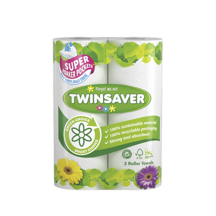 Twinsaver 2 Ply Kitchen Roller Towel (12 Packs of 2 Rolls) (Code 3012)