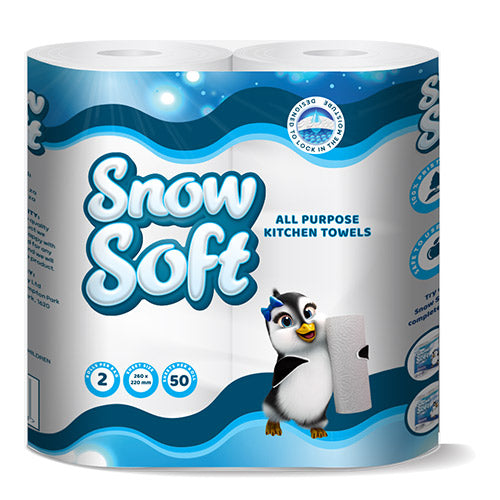 Snow Soft 2 Ply Kitchen Towel Roll (2 x 12 Pack)