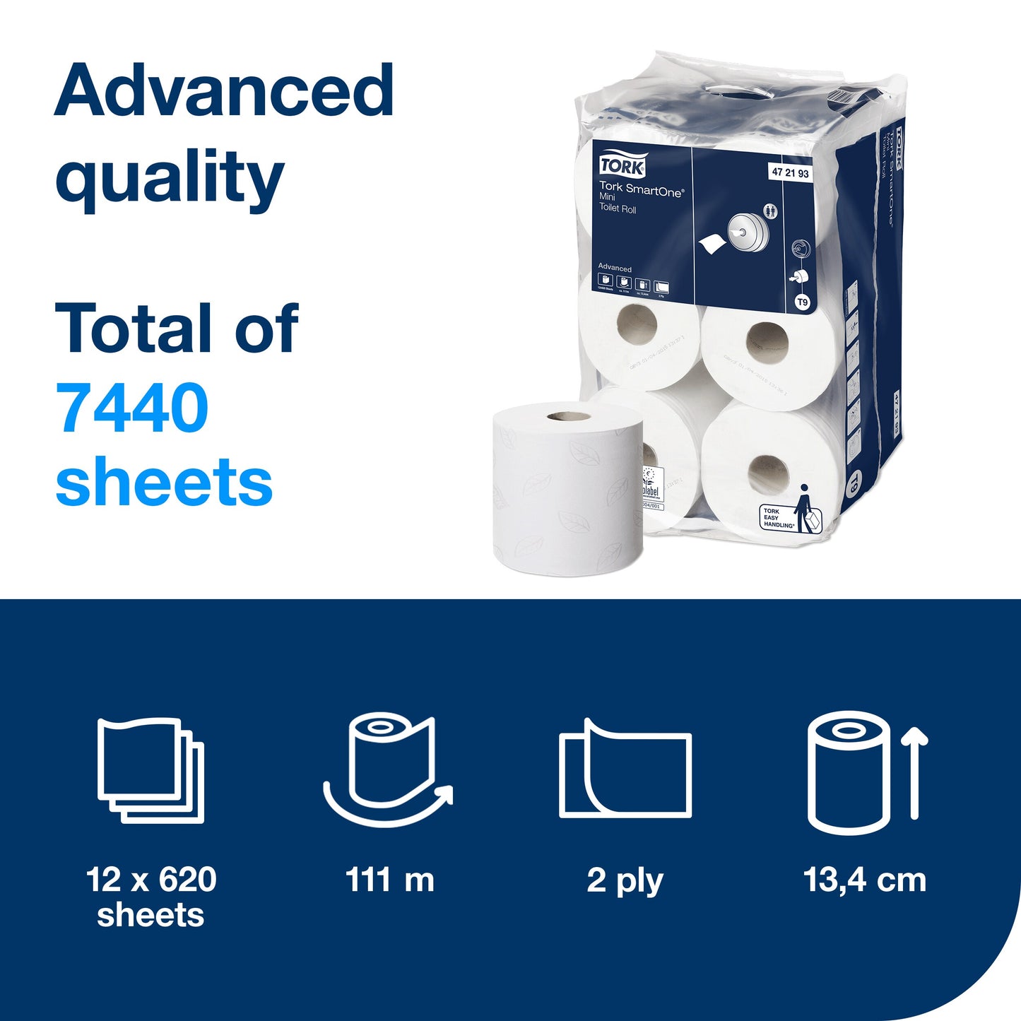 Tork SmartOne Mini Toilet Roll White T9