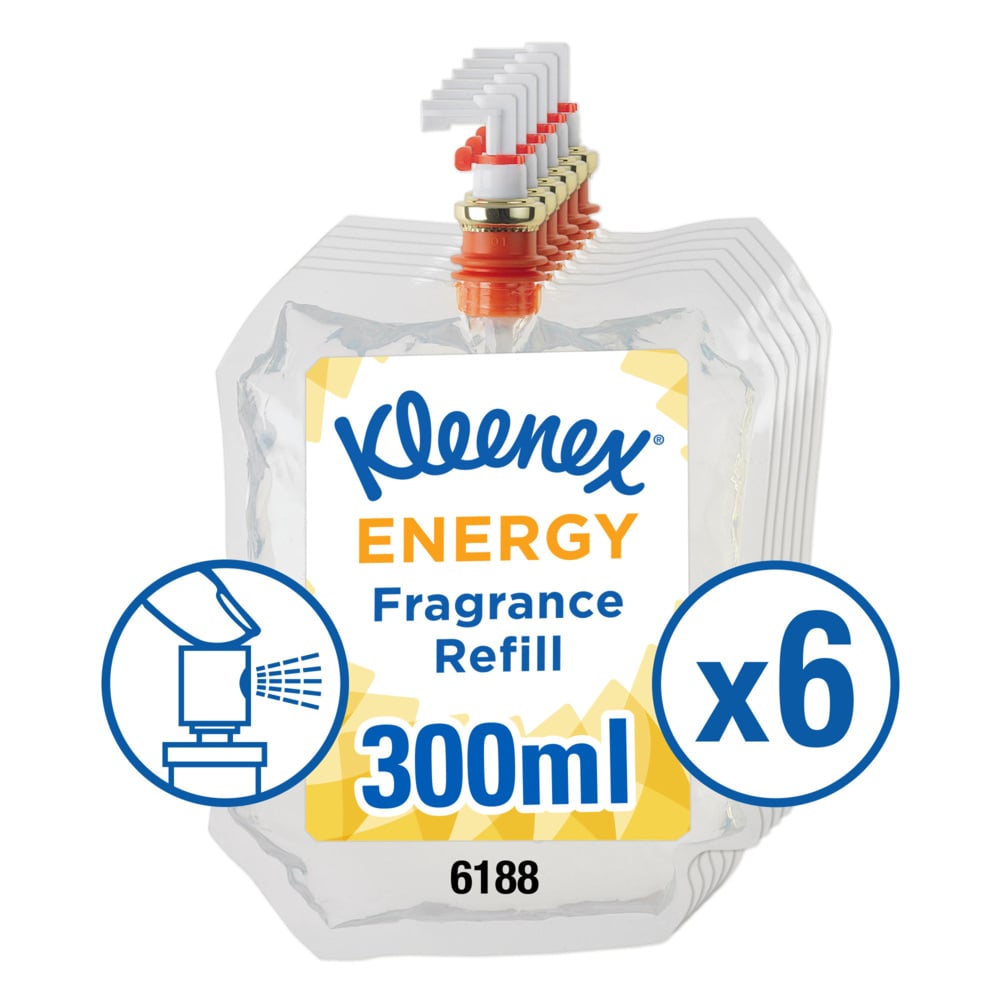KIMBERLY-CLARK KLEENEX Botanics Aircare Fragrance Refill, Energy, 6x300ml (Code 6188)