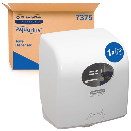 Kimberly-Clark Aquarius Rolled Hand Towel Dispenser - White (Code 7375)