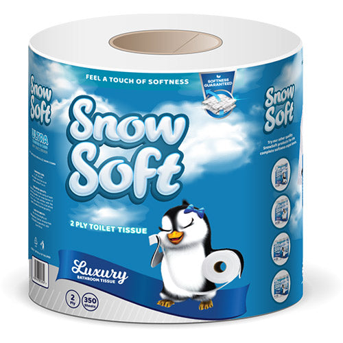 Snow Soft 2 Ply Toilet Rolls (350 Sheets) (48 Pack Wrapped) - BULK PACK OF 15