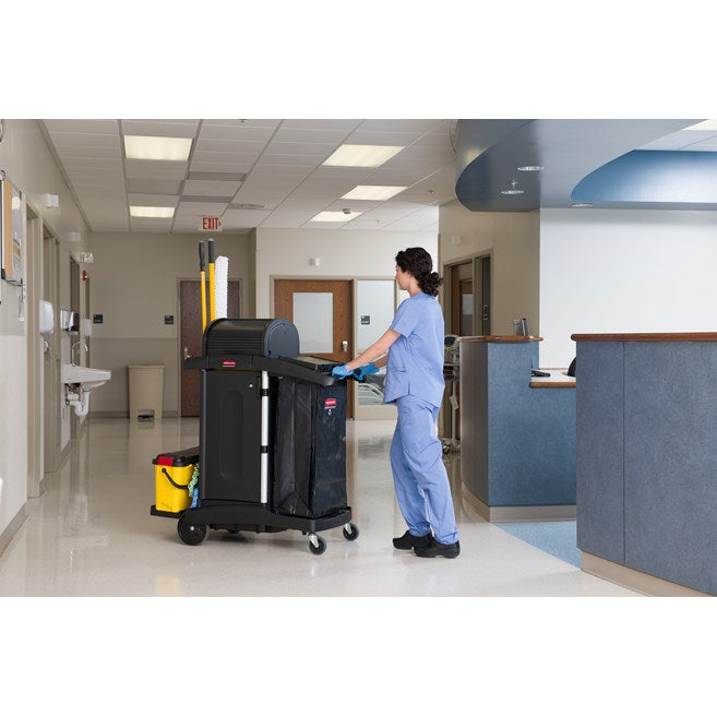 Rubbermaid Executive Locking Security Hood for High-Capacity Janitorial Cleaning Carts, Black