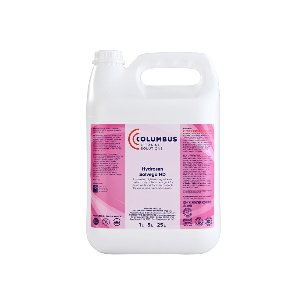 Columbus Hydrosan Solvego HD - Food Safe Solvent Degreaser and Cleaner