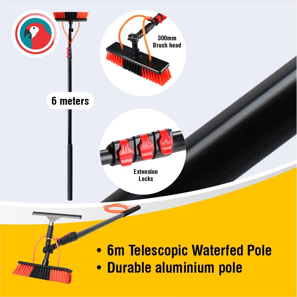 Parrot Telescopic Waterfed Aluminium Pole 6m (JA0106)