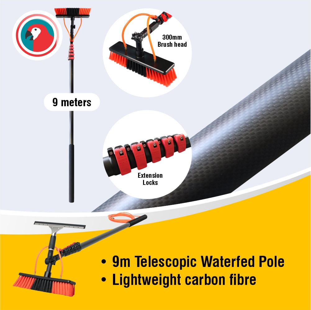 Parrot Telescopic Waterfed Carbon Fibre Pole 9m (JA0107)
