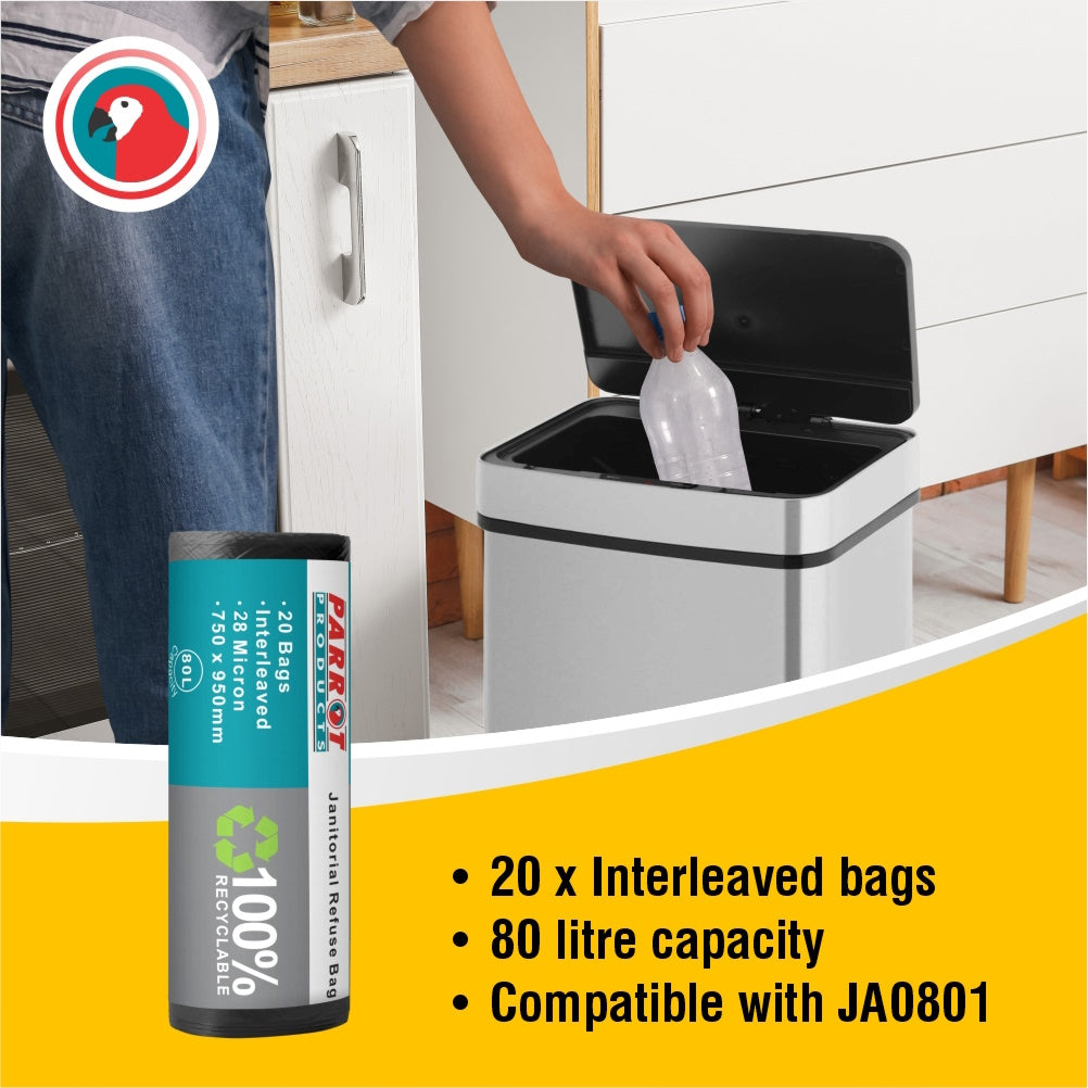 Parrot Refuse Bag 28 Micron 750x950mm (Pack of 20 Bags)(JA0402R)