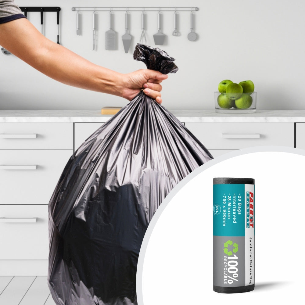 Parrot Refuse Bag 28 Micron 750x950mm (Pack of 20 Bags)(JA0402R)