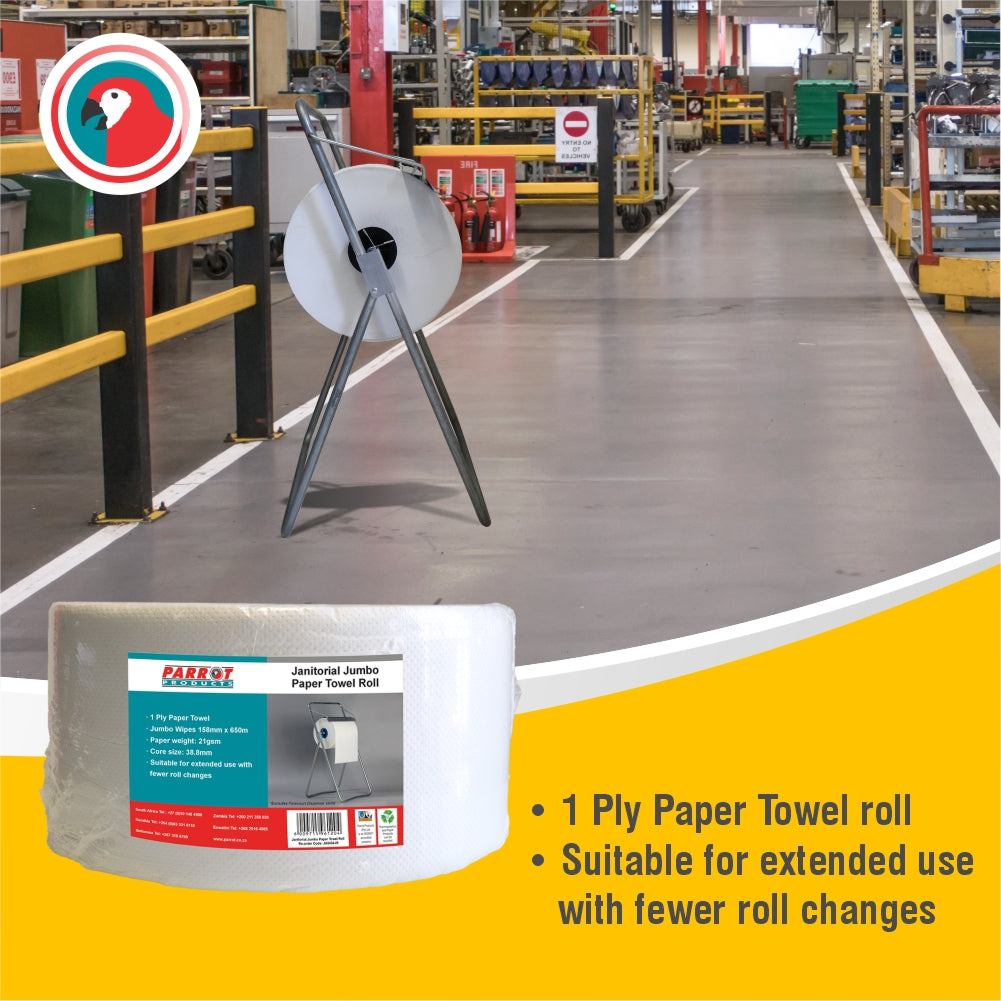 Parrot Jumbo Roll 158mm 1 Ply 650m (JA0404JR)