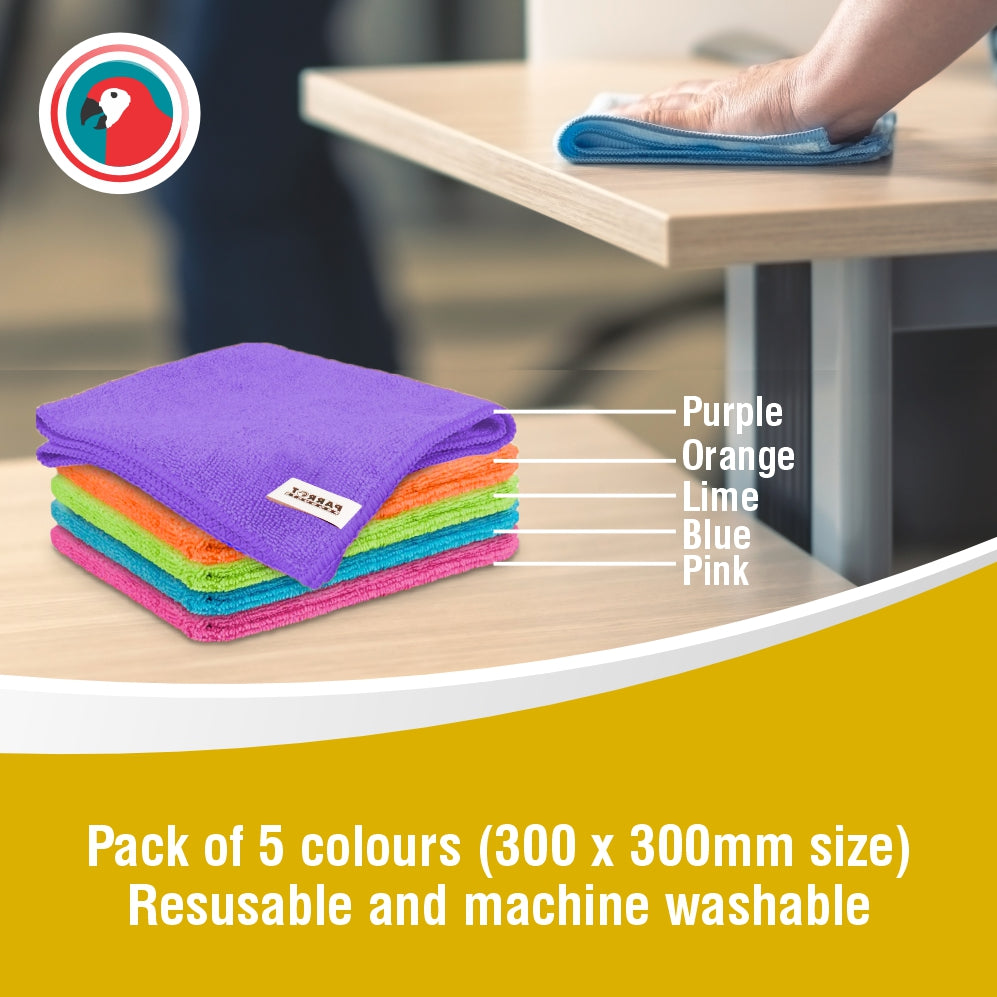 Parrot Microfibre Cloth 280gsm (Pack of 5) (JA0901)