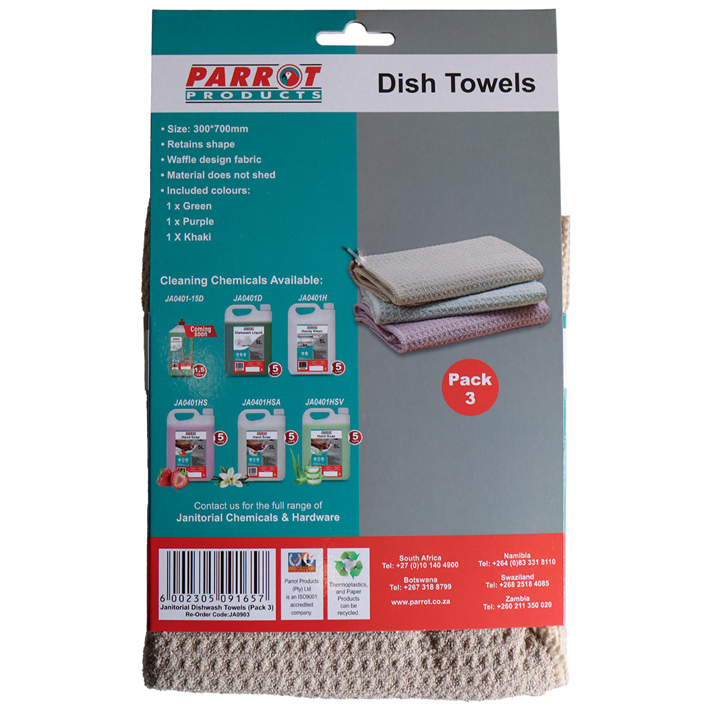 Parrot Dish Wash Towels (Pack of 3) (JA0903)