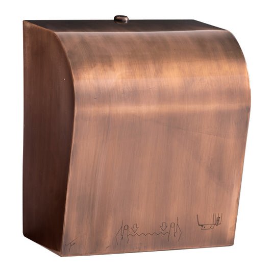 Ticra Manual Autocut Rolled Paper Towel Dispenser Copper Gloss