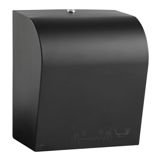Ticra Manual Autocut Rolled Paper Towel Dispenser Matt Black Mild Steel