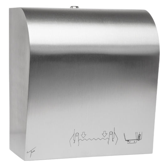 Ticra Manual Autocut Rolled Paper Towel Dispenser Stainless Steel