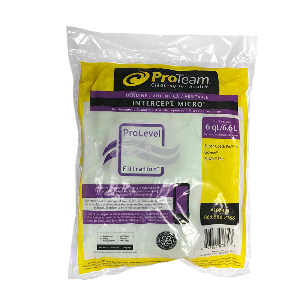 Intercept Micro Filter Bag 6.6L to fit Wetrok Portavac Backpack Vacuum Cleaner (Pack of 10)