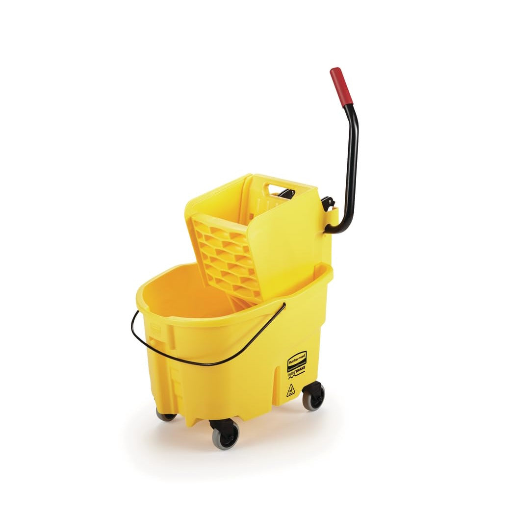 Rubbermaid WaveBrake 33L Side Press Bucket and Wringer, Yellow